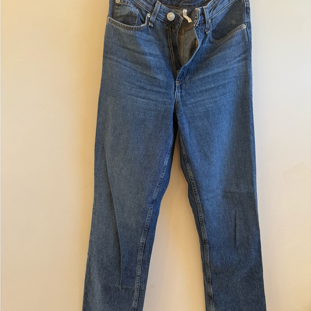 rag & bone Blue Straight Leg Jeans